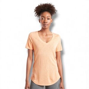 ATHLETA Breezy V-Neck Tee - Warm Sunset Orange 1X